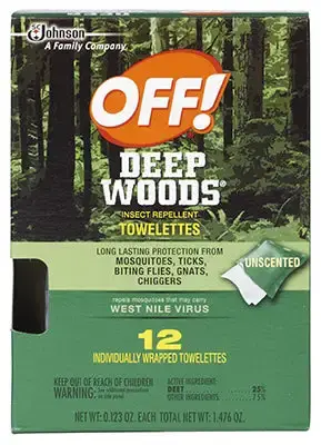 OFF Deep Woods Insect Repellent Towelettes 12 Pack Mosquito Repellent Wipes OFF!