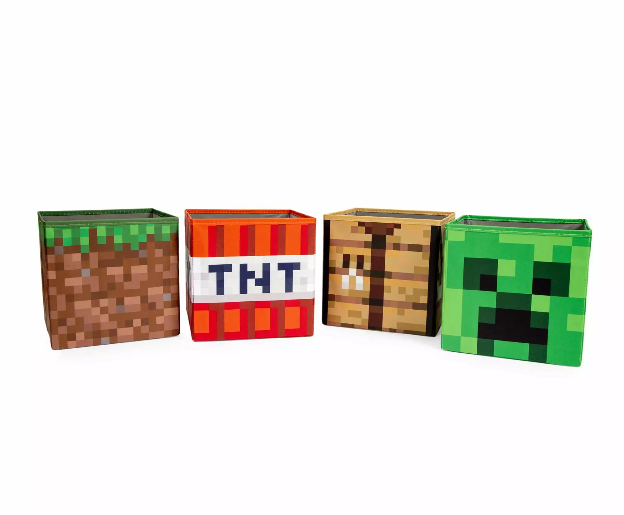 Robe Factory Minecraft 10-Inch Storage Bin Arranger Set Creeper TNT Grass Craft Table