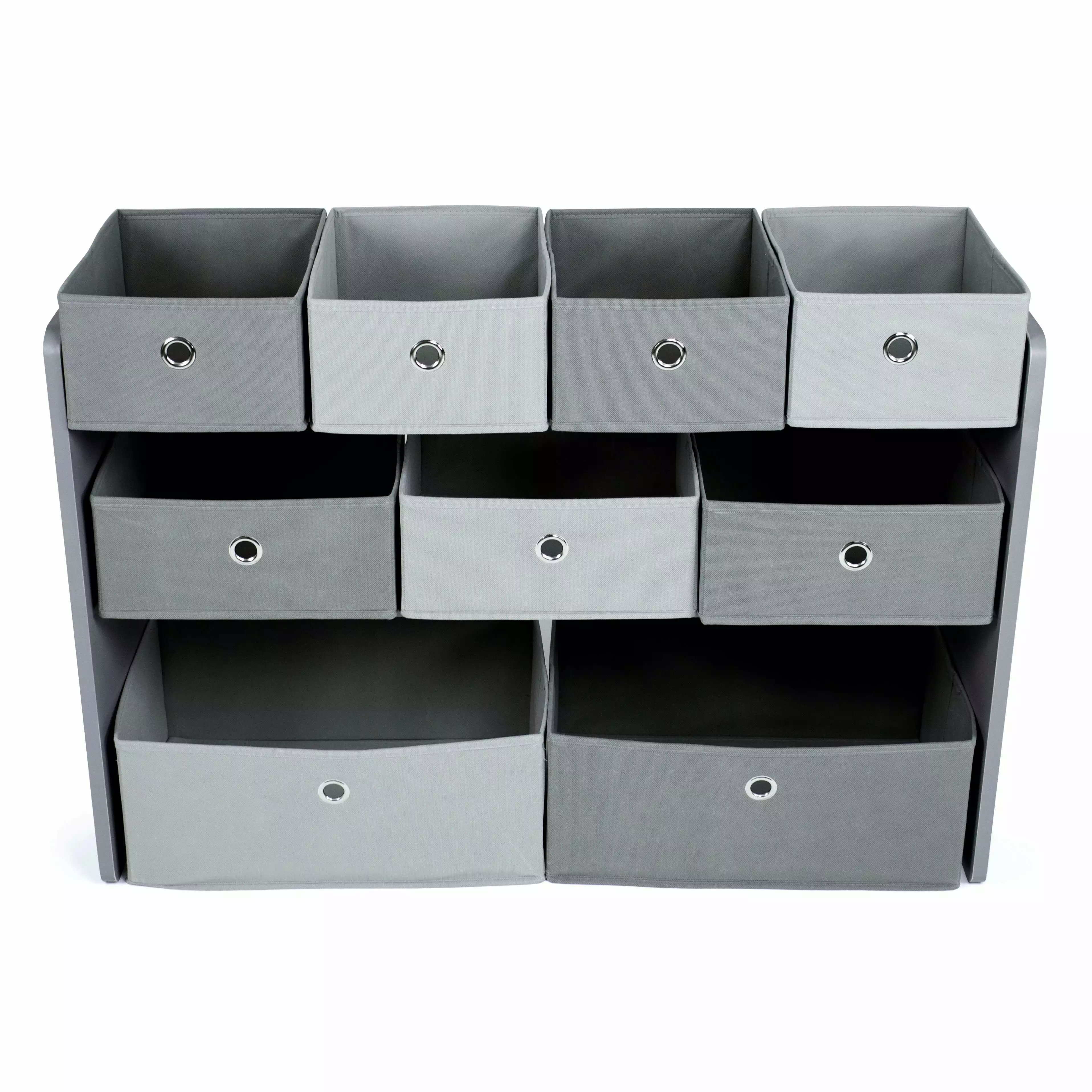 Humble Crew Children Toy Storage Metal Organizer 9 Storage Bins Gray