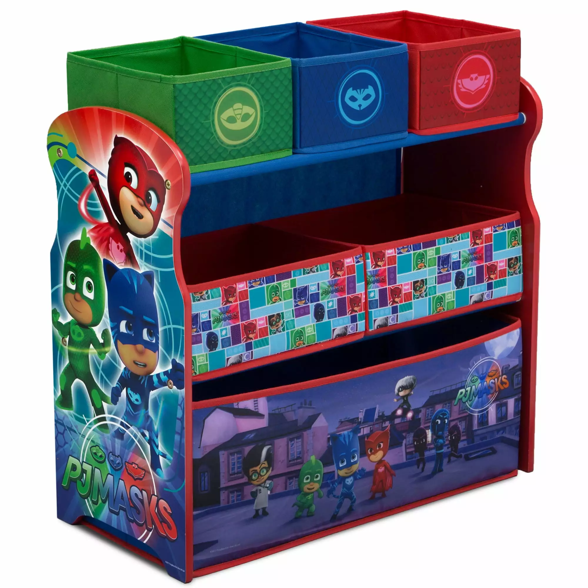 PJ Minquires 6 Bin Design and Store Toy Organizer Delta Children Greenguard Gold Certified PJ Masks