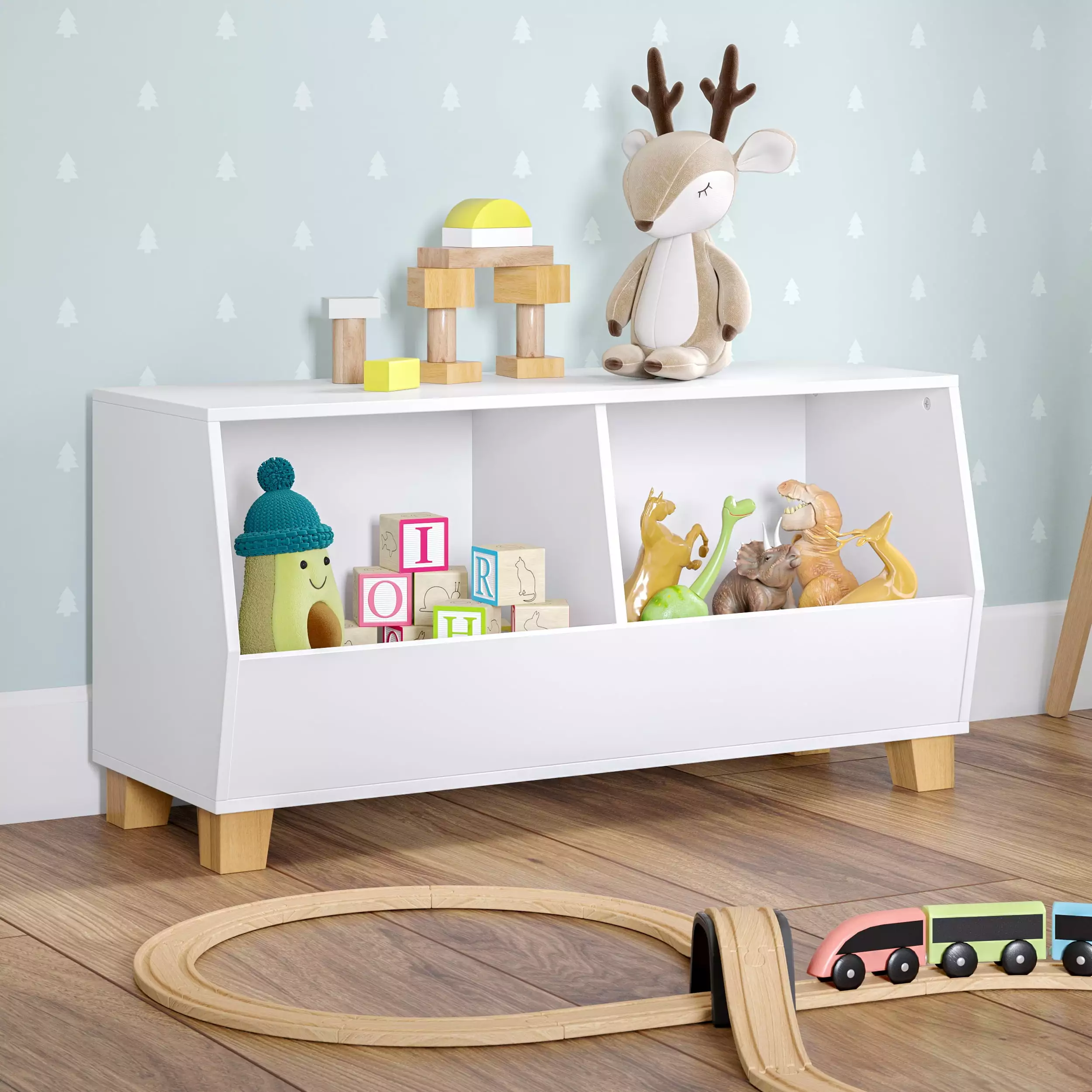 RiverRidge Home Kids Catch-All 35 Inch Toy Organizer Bedroom Playroom