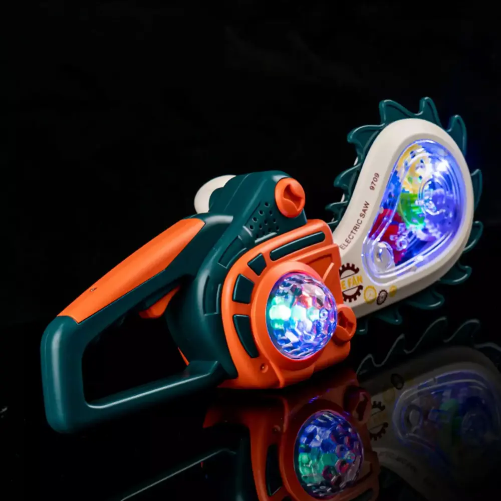 Travelwant Electric Chainsaw Toy Play Set Rotating Chain and Realistic Sounds - Kids Pretend Construction Tool