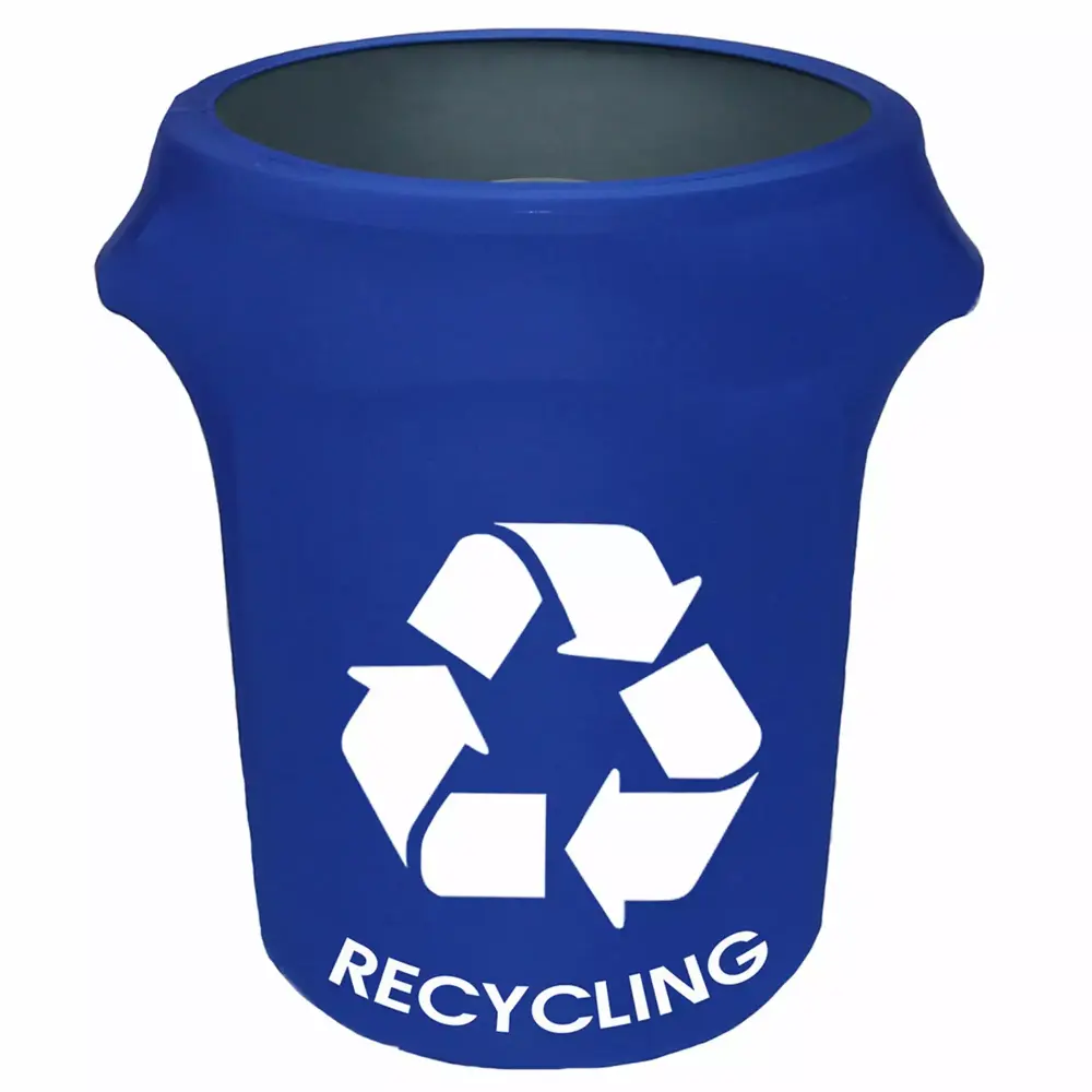 Your Chair Covers 32 Gallon Spandex Trash Can Cover Royal Blue Waste Container Stretchable