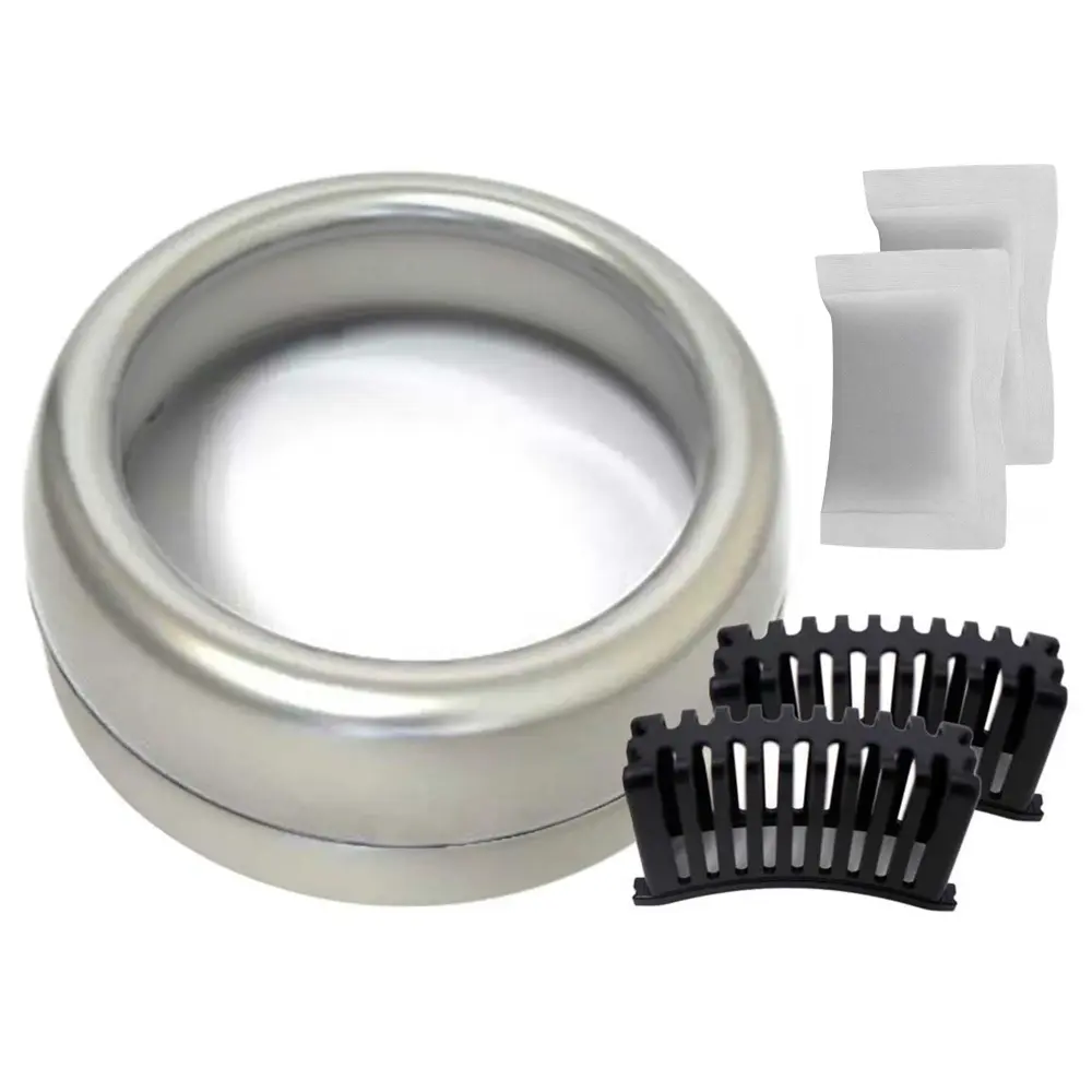 Stainless Steel Replacement Lid and Deodorizer Bundle Open Lid Round Trash Can