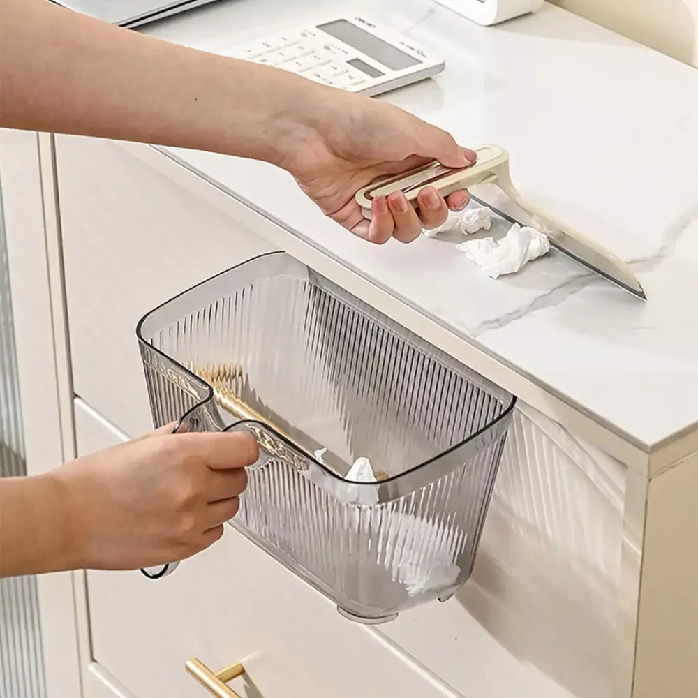 JOGZMZ Desktop Trash Can Scraper Multifunctional Kitchen Food Waste Storage Bin