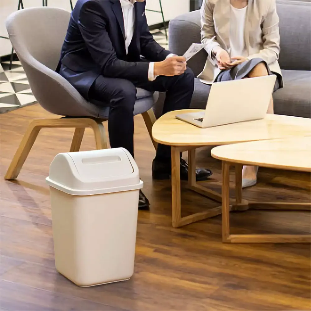Bxaolu 4.5 Gallon Slim Trash Can Swing Top Lid Under Sink Kitchen Bathroom Office