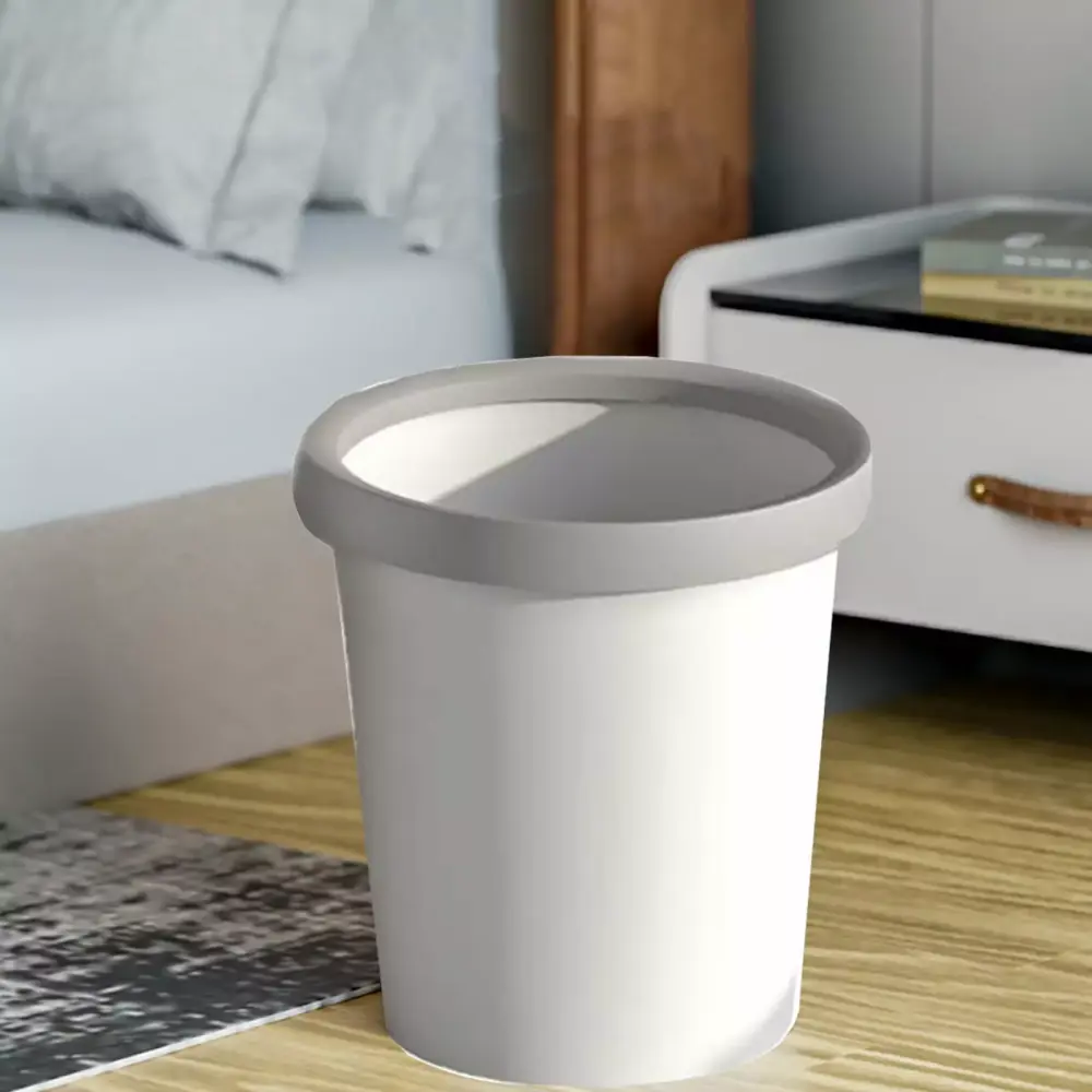 Bxaolu Plastic Bathroom Trash Can Pressure Ring Living Room Office Paper Storage