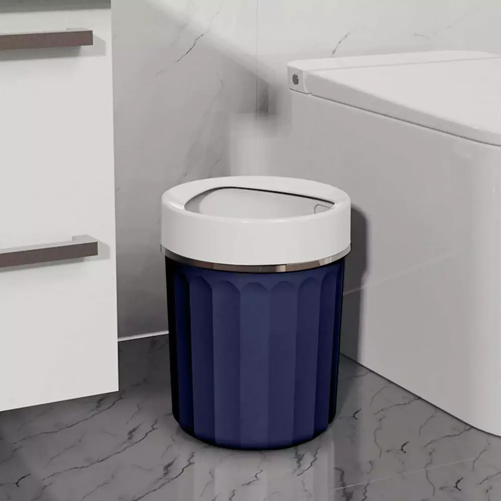 Bxaolu Small Office Trash Can Stainless Steel Open Top Waste Bin Bathroom Home Modern Decor