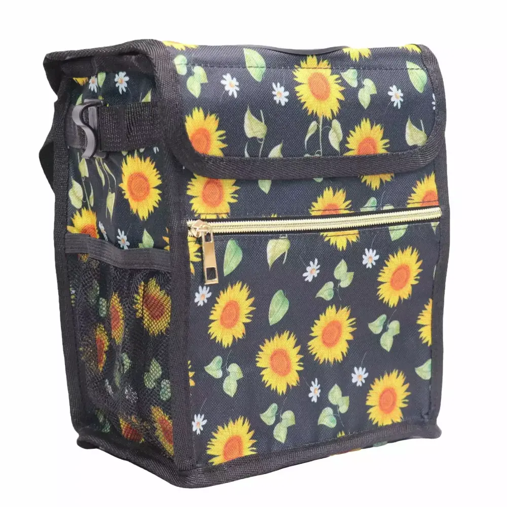 Car Can Lid Leak Proof Hanging Automotive Garbage Bag Sunflower Storage One