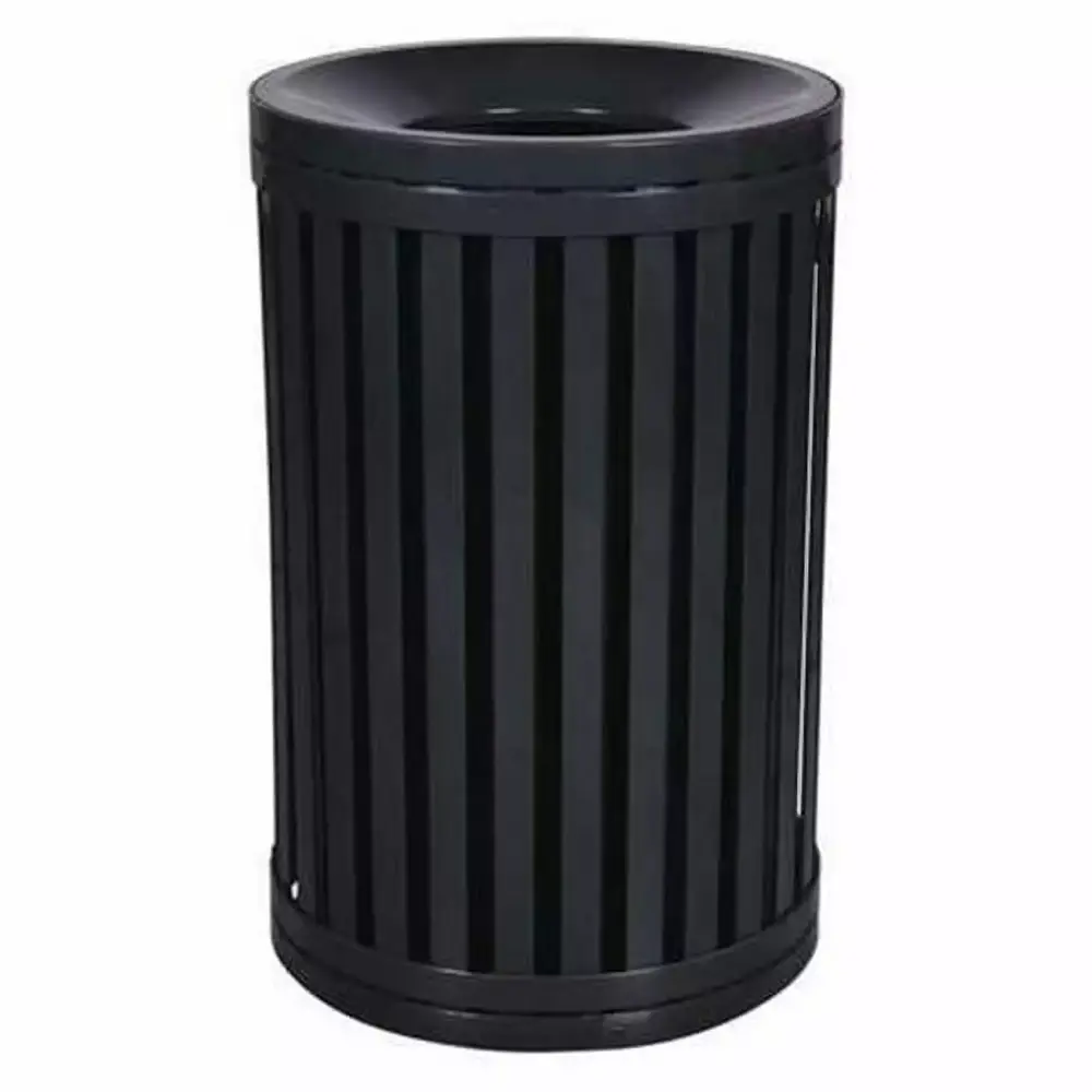 45 Gallon Streetscape Timeless Outdoor Trash Receptacle Swing Door Black Commercial Garbage Bin