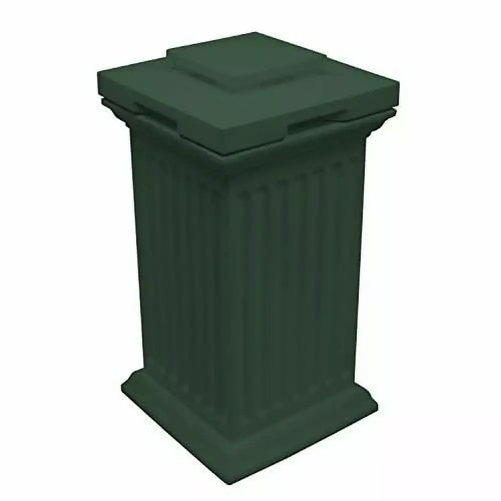 Good Ideas Savannah Storage Column Green Garbage Can