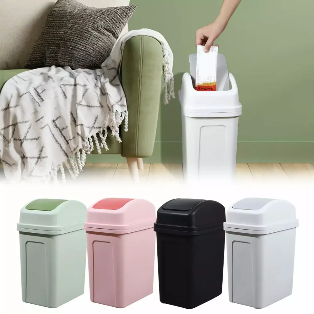 Isvgxsz Summer Clearance Thickened Shaking Lid Press Large Capacity Plastic Cream Garbage Can Living Room Kitchen