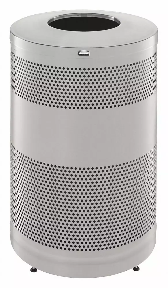 Rubbermaid Commercial Trash Can 51 Gal Gray Stainless Steel Heavy Duty Garbage Bin
