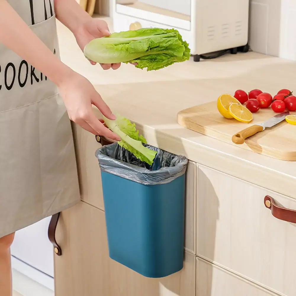 Ximi Home Kitchen Slide Cover Hanging Trash Rubbish Garbage Can Waste Paper Bin