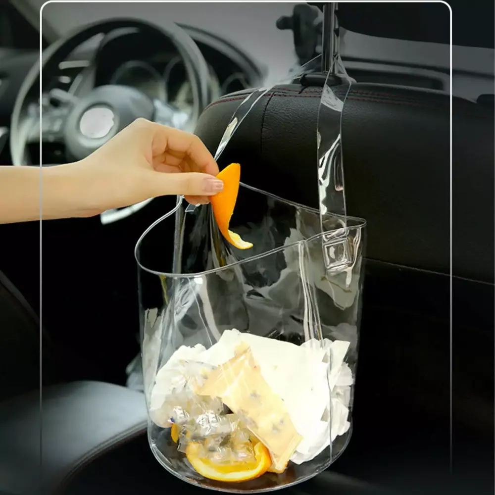 VOAVEKE Transparent Foldable Storage Bags - Travel-friendly Hanging Garbage Can Vehicle Kitchen Bedroom