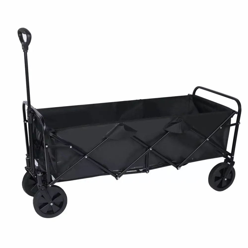 Immere Heavy Duty Foldable Wagon Folding Travel-friendly Hand Cart Removable Canopy 8'' Wheels Adjustable Handles Shopping...