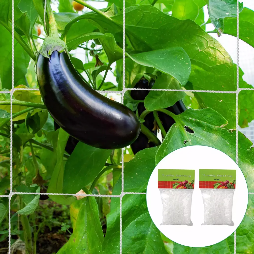 EEEkit 5 x 30 Feet White Trellis Netting Climbing Plants Vegetables Fruits Flowers 15