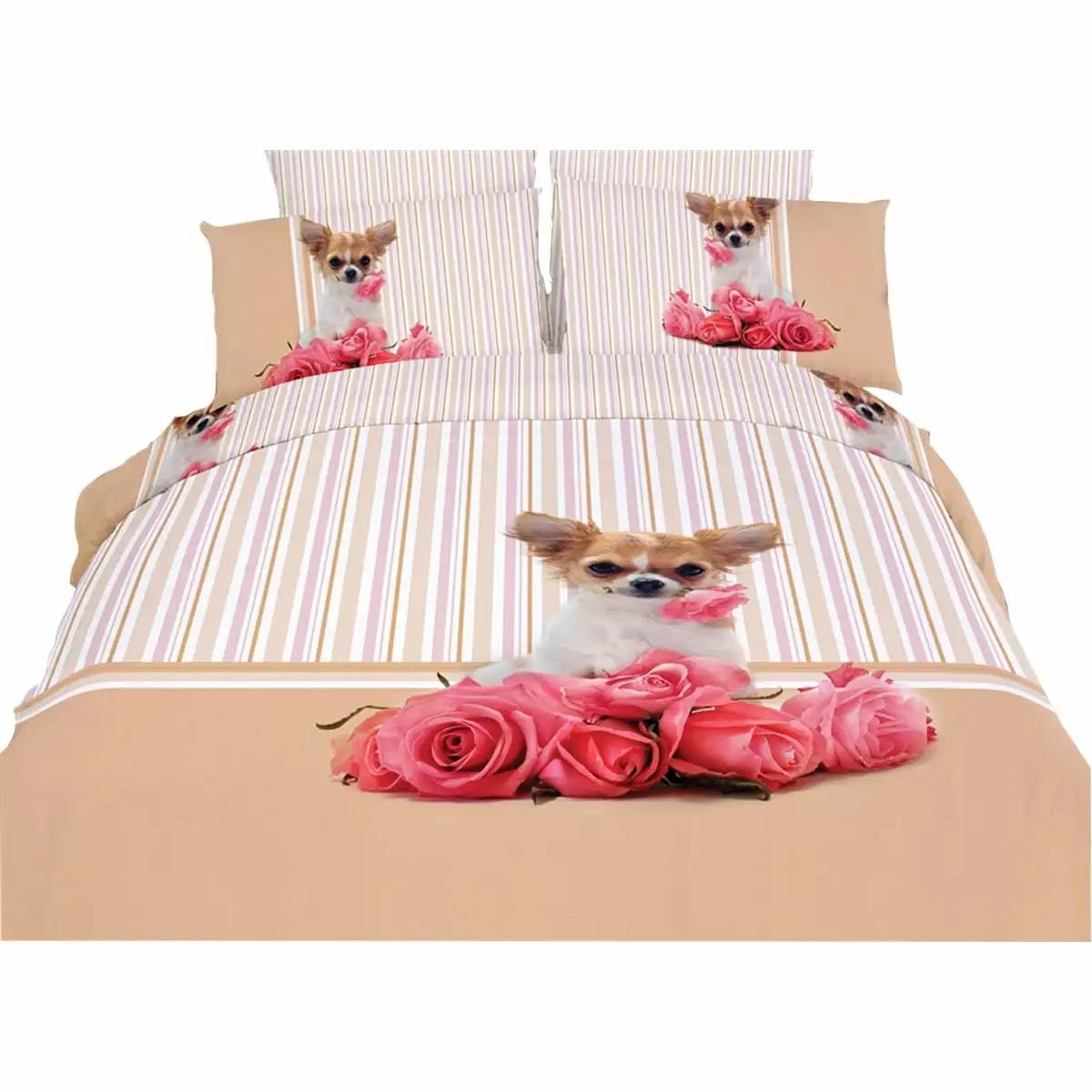 Twin Size Duvet Cover Sheets Set - Cutie Pie - Soft Polyester - Cute Design Dolce Mela