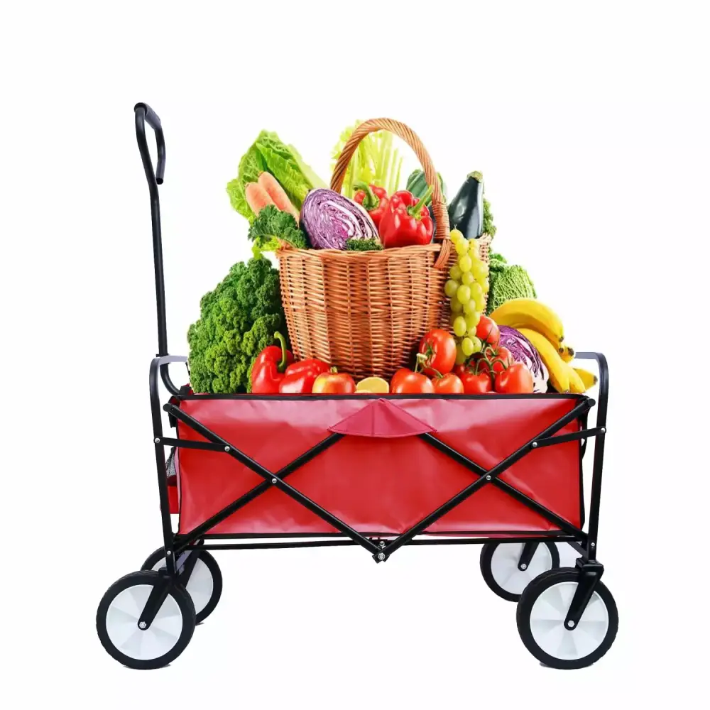 Best Collapsible Folding Utility Wagon Multipurpose Indoor Outdoor Mobile Cart Garden Beach Park Shopping 360-Degree Wheel...
