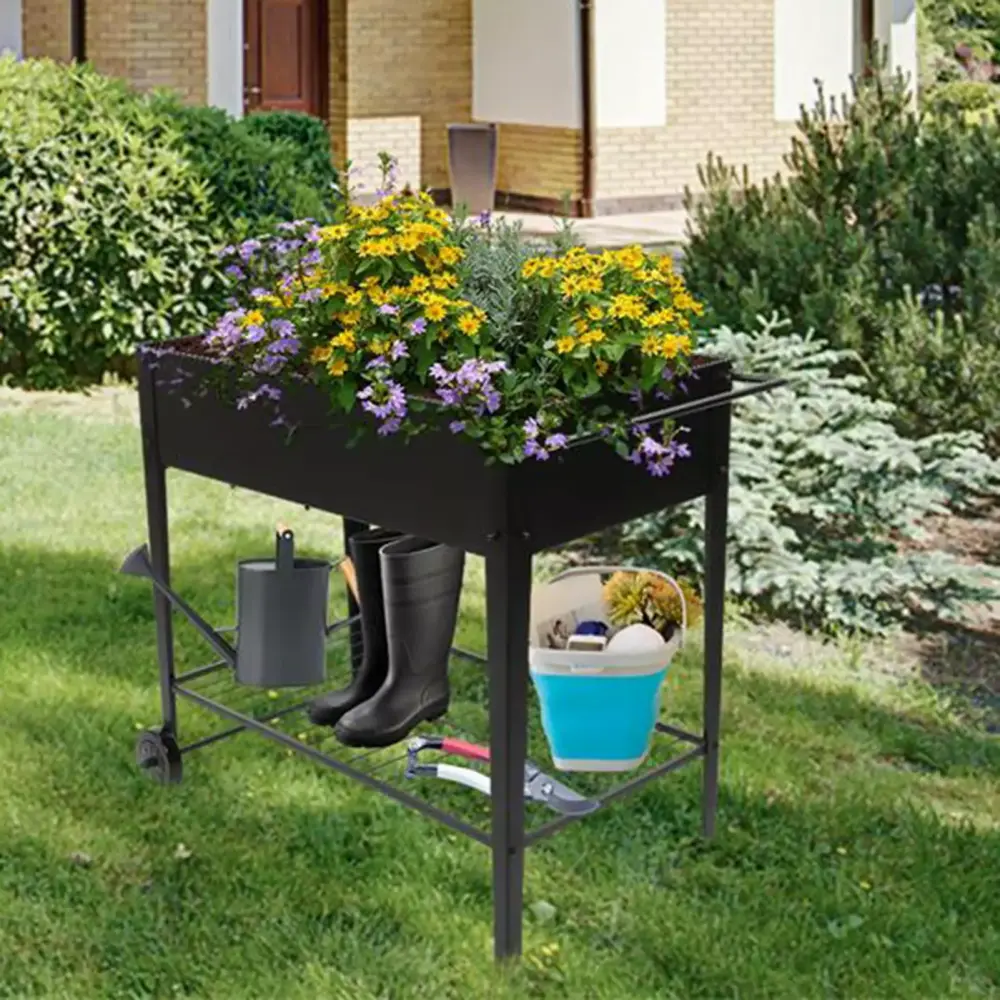 Practical Gardening Bed Cart Weather Resistance Yard and Potting Use