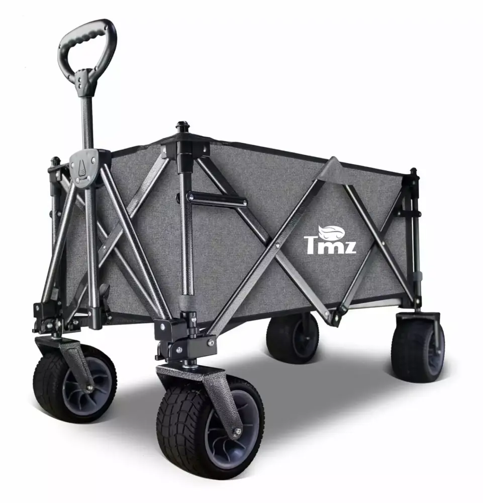 HONGDINGF Collapsible Folding Wagon Cart Outdoor Utility Garden Cart Heavy Duty Camping Wagon Big Wheels Foldable Wagon Sp...