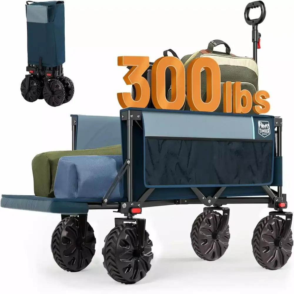 47 Inch Extra Long Collapsible Folding Wagon Tailgate 300Lbs Capacity