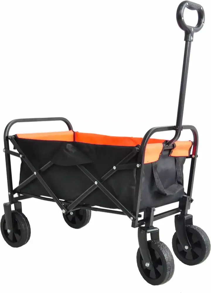 Outdoor Collapsible Utility Wagon Travel-friendly Garden Cart Universal Wheels Adjustable Handle Garden
