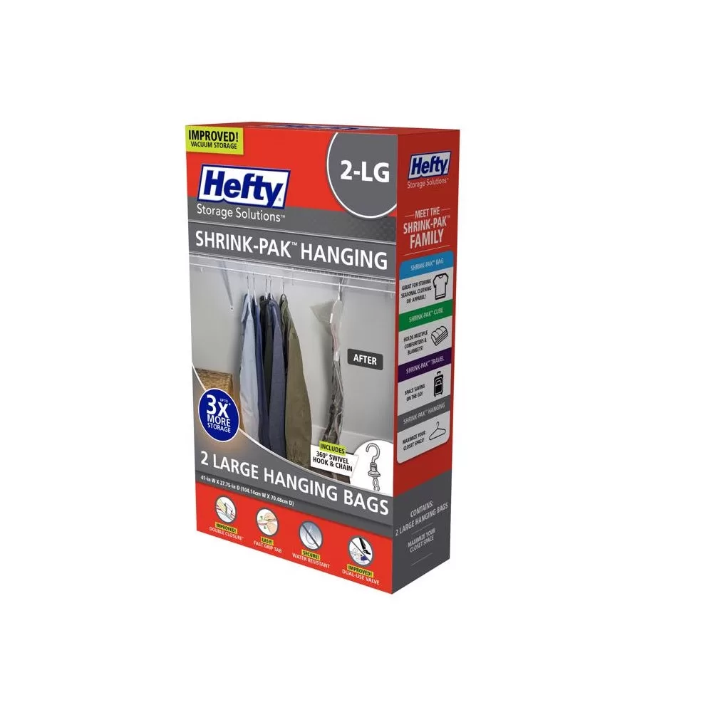 Hefty HFTPDQ70834633 Shrink-Pak Vacuum Cube Storage Bags Clothes and Linens