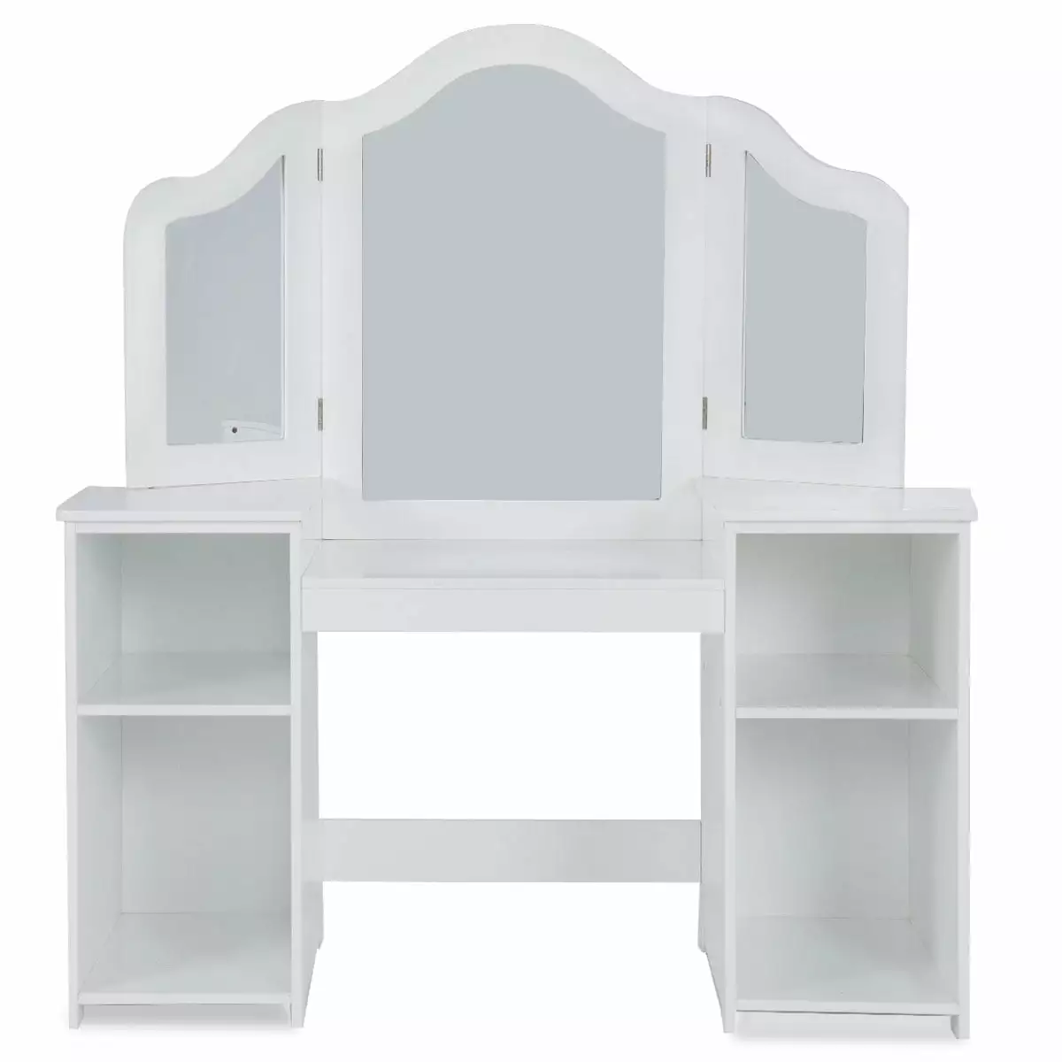 Topbuy Children's Dressing Table Tri-folding Mirror Removable Top White Kid Size Vanity Unit
