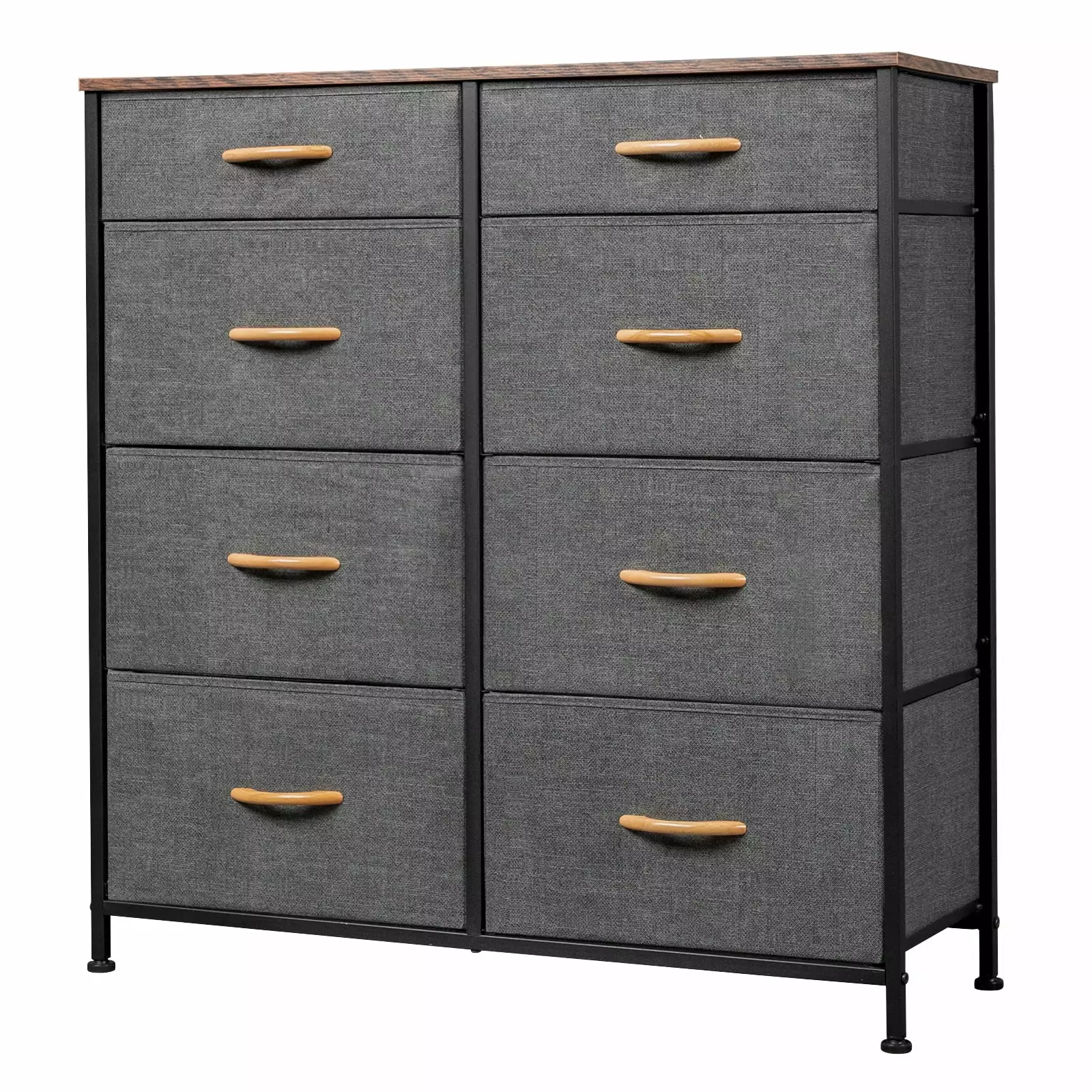Ktaxon 8-Drawer Wide Dresser Storage Tower Vertical Chest Bedroom Hallway Dark Gray