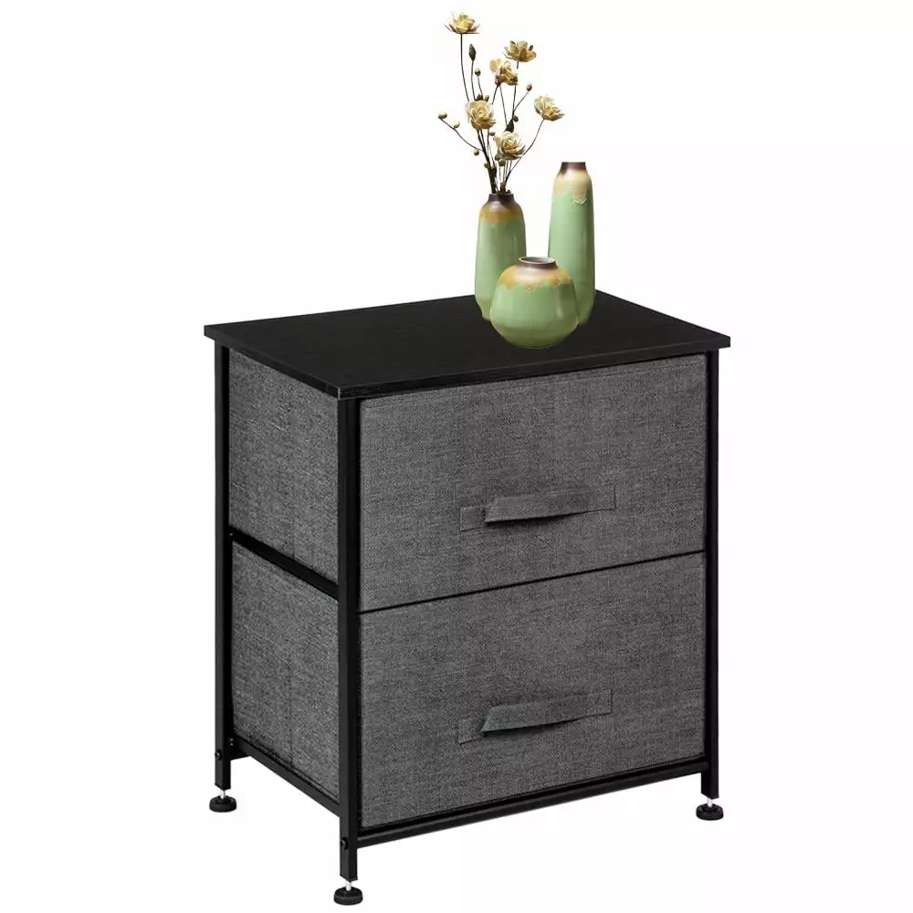 Winado Vertical Dresser Storage Tower 2 Large Capacity Fabric Drawers Bedroom Nightstand