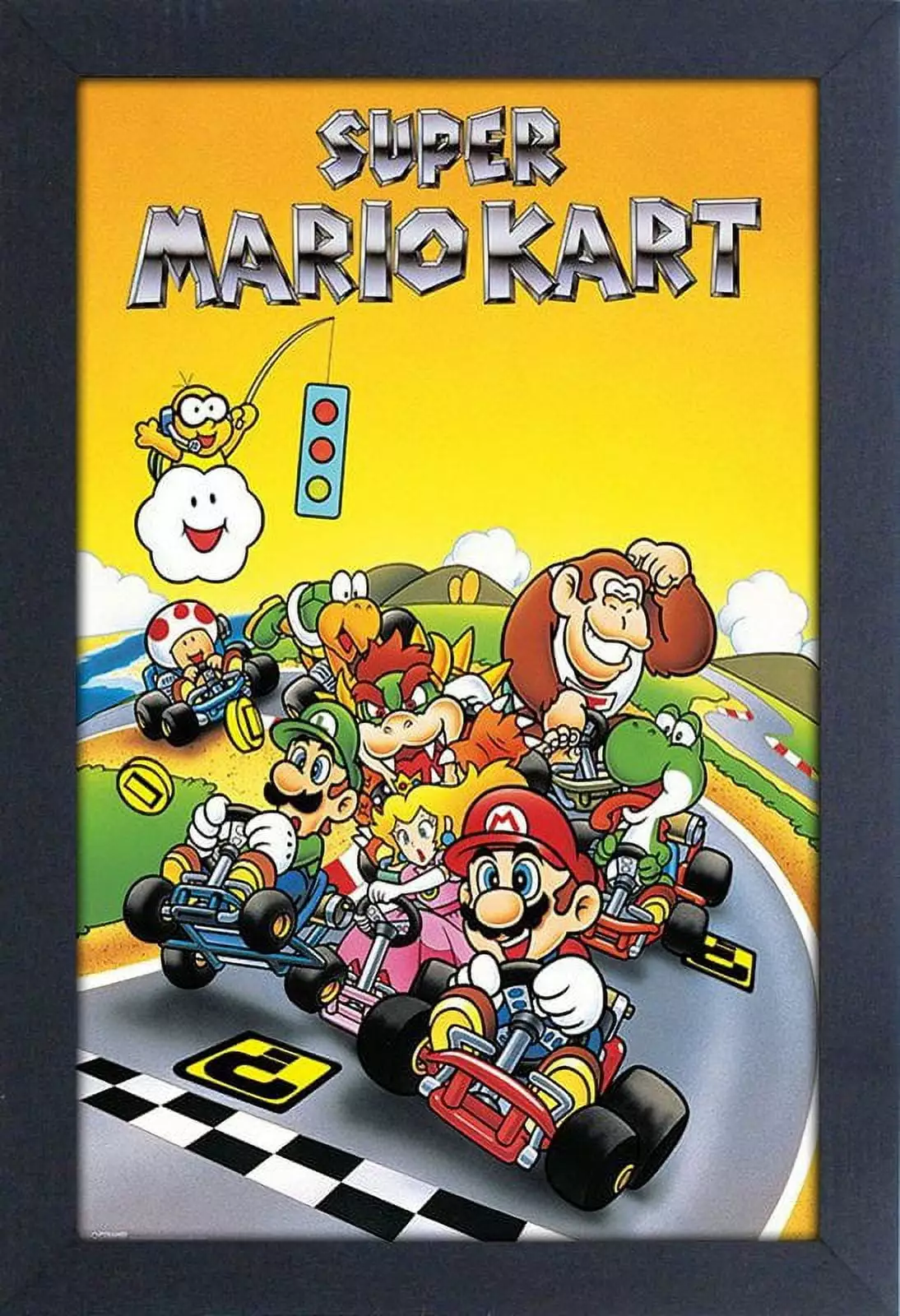 Super Mario Kart Retro 11x17 Framed Gel-Coat Print Vintage Video Game Wall Art Pyramid America