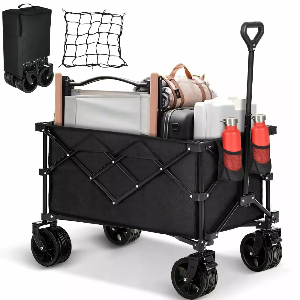 Dextrus Collapsible Foldable Wagon 146L Capacity and Big Wheels Outdoor Use