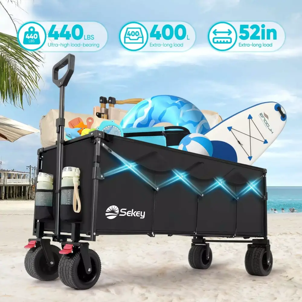 Sekey 400L Beach Extended Wagon Large Capacity and All-Terrain Wheels Outdoor Activities