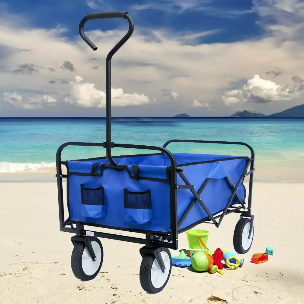 uhomerpo Toy Wagons Kids To Pull Folding Wagons Carts Utility Wagon Drink Holder Garden Wagon Shopping Outdoor Beach Campi...