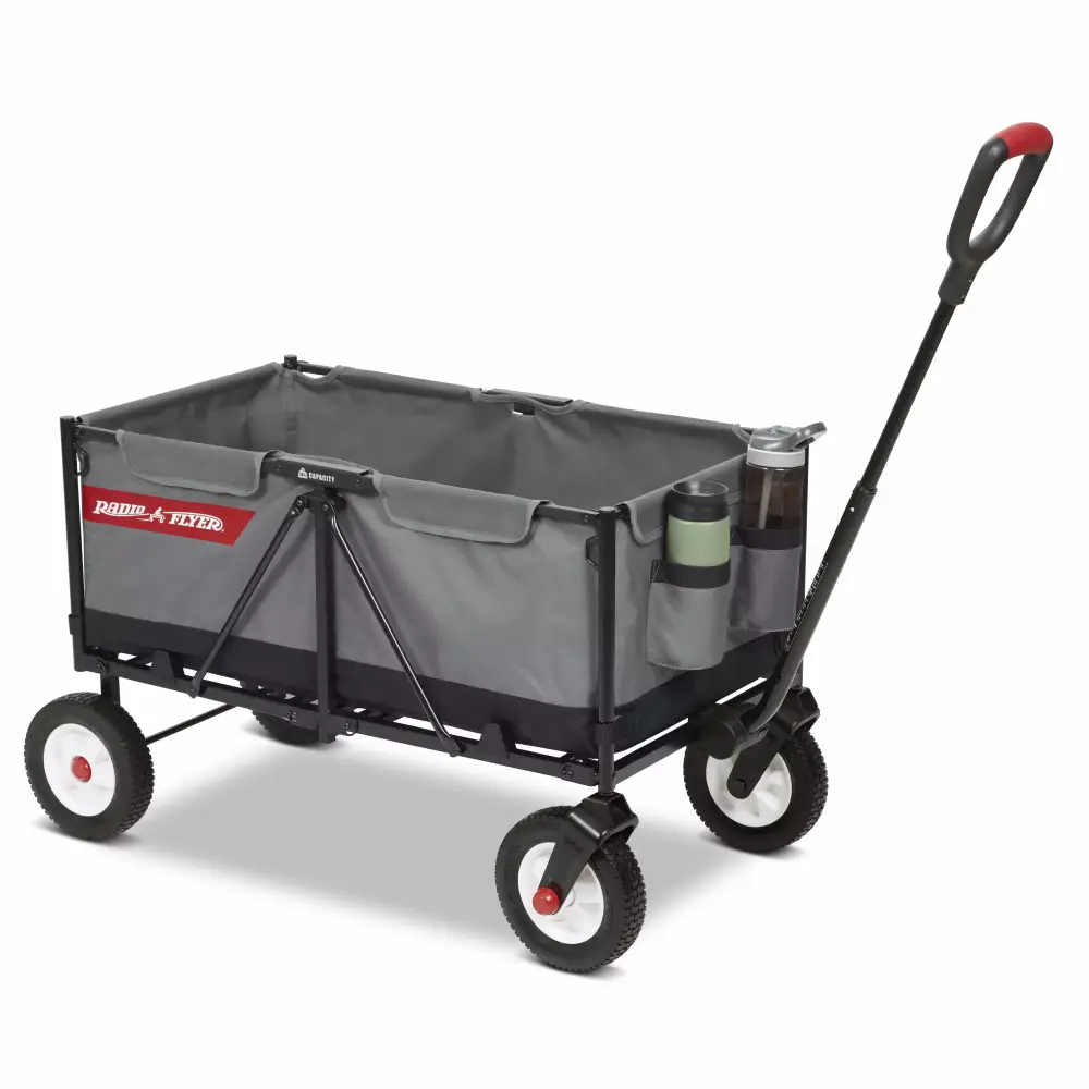 Radio Flyer Beast EZ Fold Maximum Capacity Heavy-Duty Kid & Cargo Gray Collapsible Utility Wagon