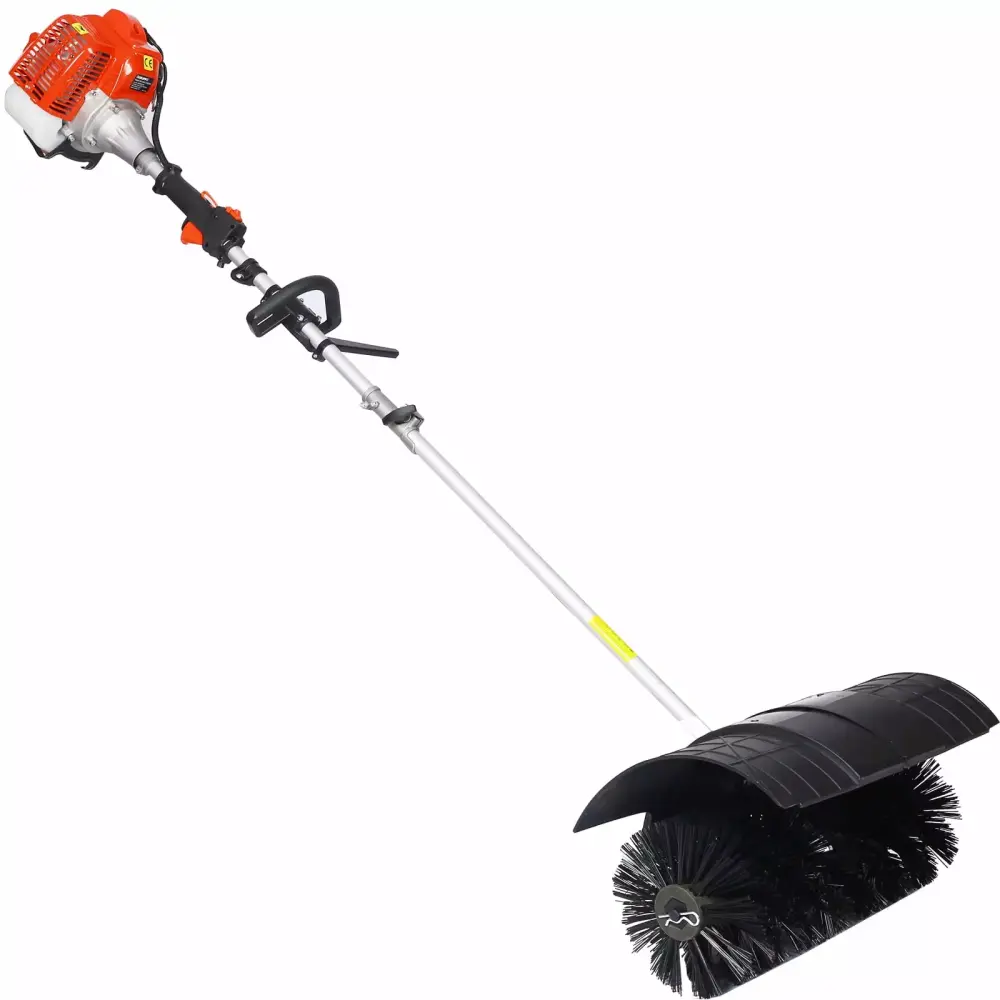 52CC 2-Stroke Walk Behind Handheld Gas Powered Snow Sweeper Machine 21x10 Garden Lawn Yard Cleaning D9029 Broom