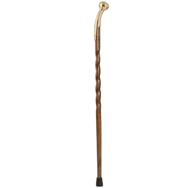 Brazos 502-3000-0239 Twisted Oak Walking Cane Brass Hame Top Brown 37 Inch Brazos Walking Sticks