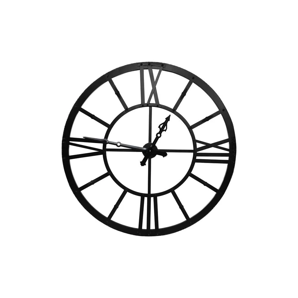 3R Studios Black Metal Framed Wall Clock - Modern Minimalist Design