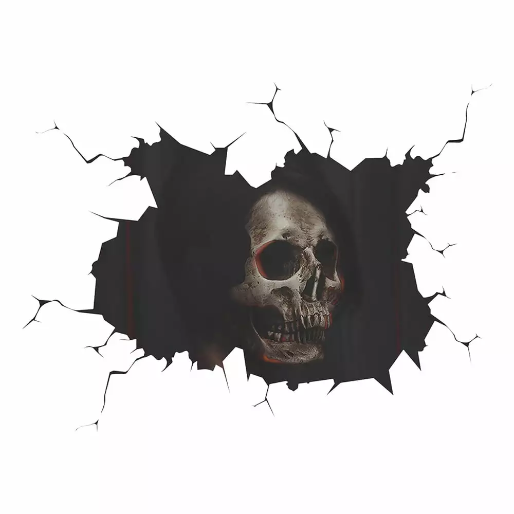 Cbcbtwo Halloween Wall Stickers Decals DIY 3D Black Skull Wall Flooring Decor