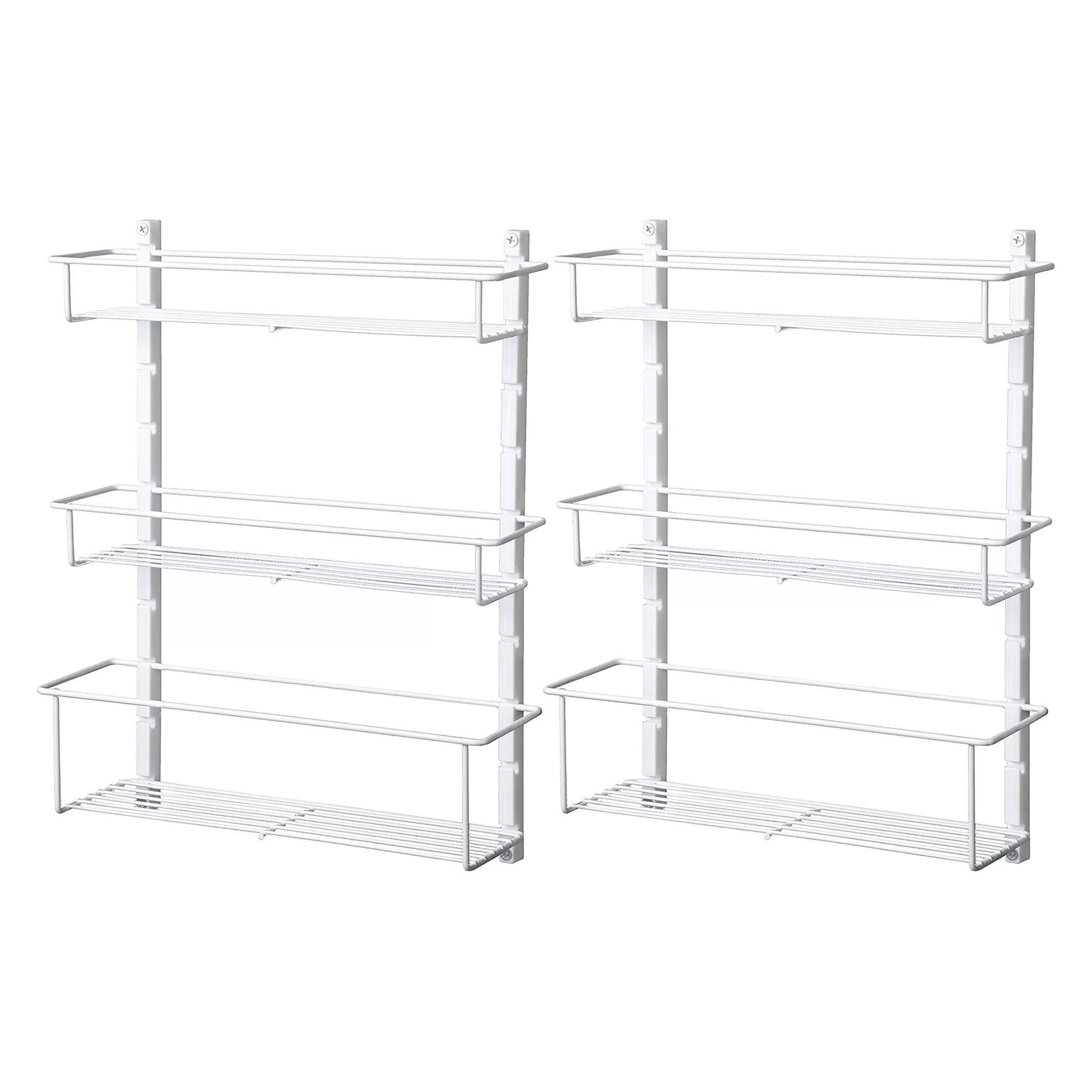 ClosetMaid Adjustable 3 Shelf Spice Rack Cabinet or Wall Mount White 2 Pack