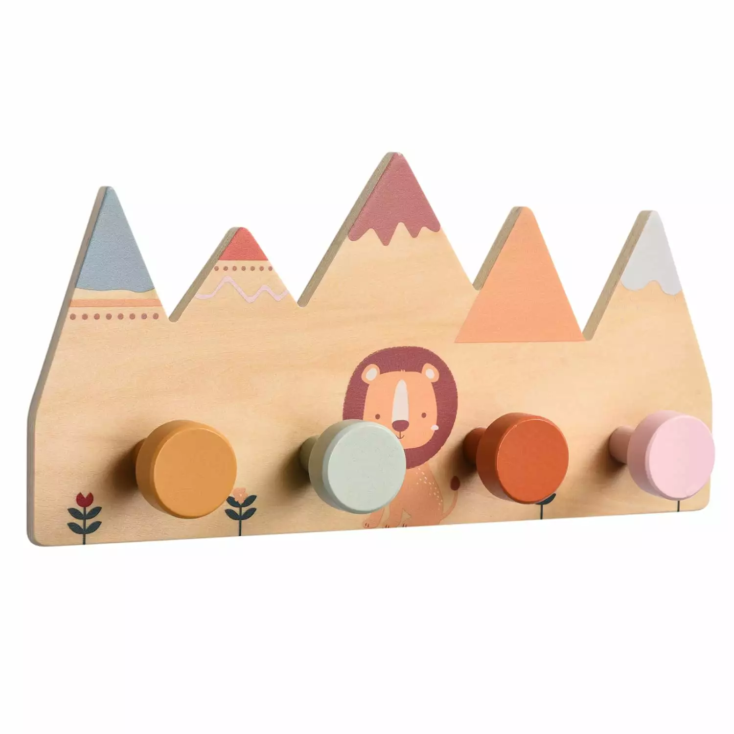 Kids Coat Rack Hooks Wall Mounted Modern Wood Peg Hook Coat Racks Bedroom Nursery Childlike Behavior