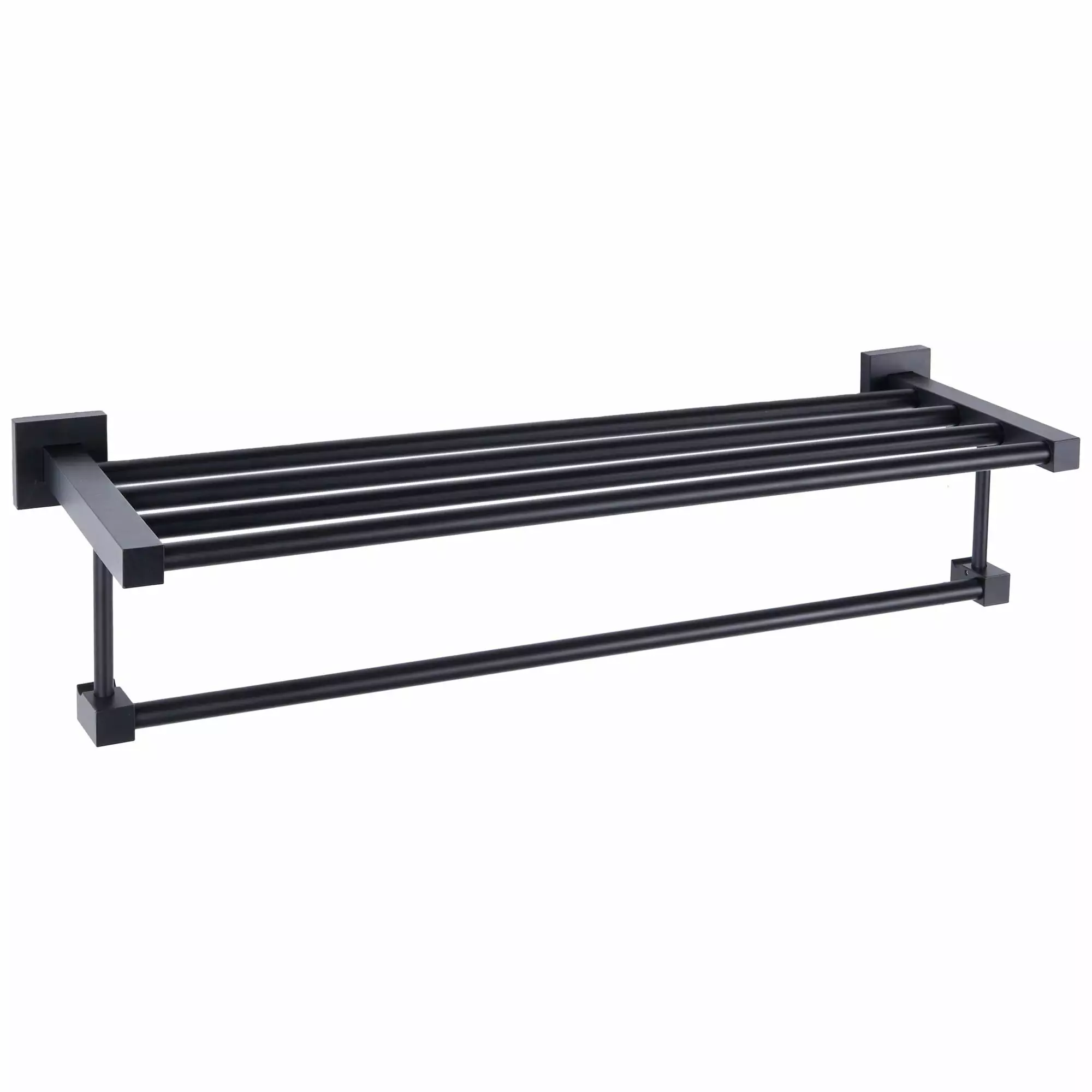 Matte Black 24 Inch Wall Mounted Towel Shelf Bar Bathroom Juvale