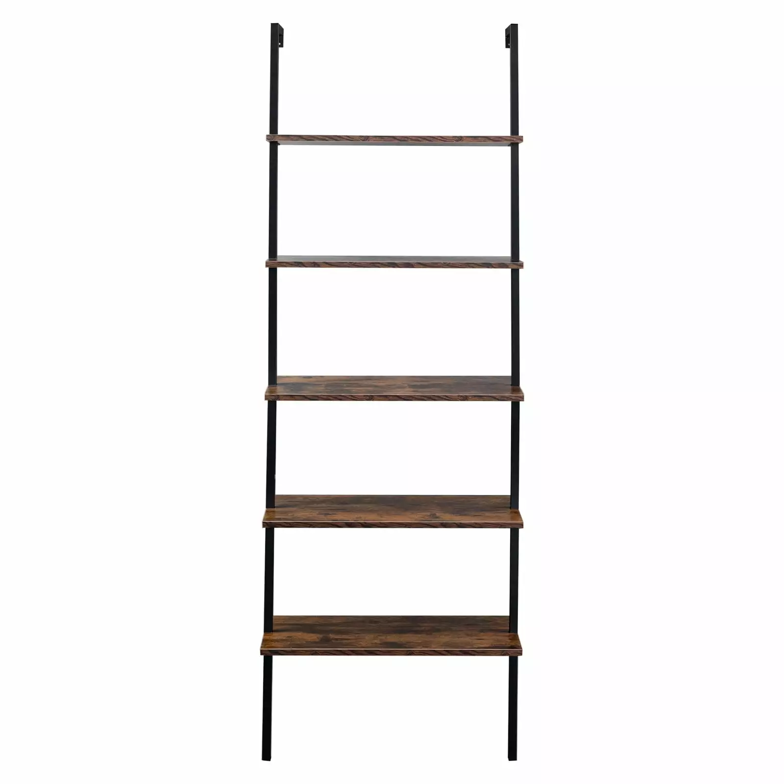 KAAYEE Industrial Wall Mounted Bookcase 5-Tier Metal Frame Bookshelf