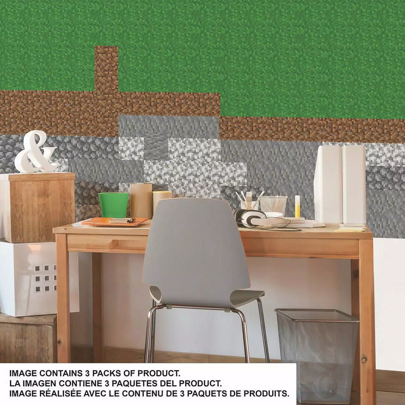 Minecraft Block Strips Peel and Stick Wall Decals Kids Room Decor Removable Vinyl Stickers RoomMates