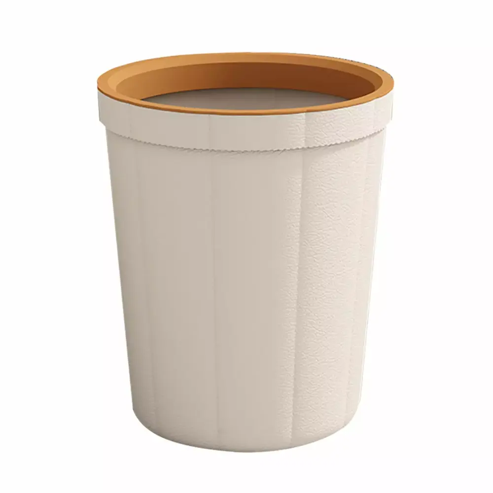 Leather Pattern Garbage Can Large Capacity Waste Bin Home Office Kitchen Bathroom One