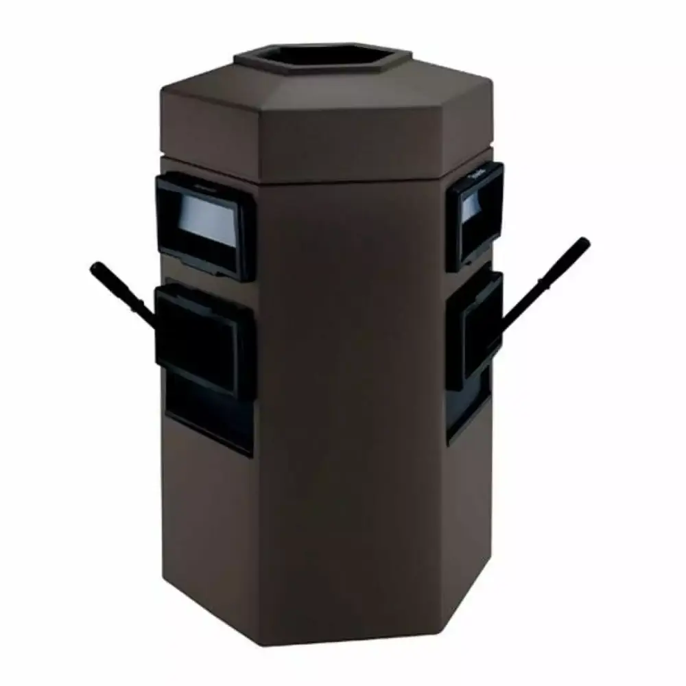 Commercial Zone Hex Extra Large Double-Sided Waste Receptacle Charcoal Windshield Center