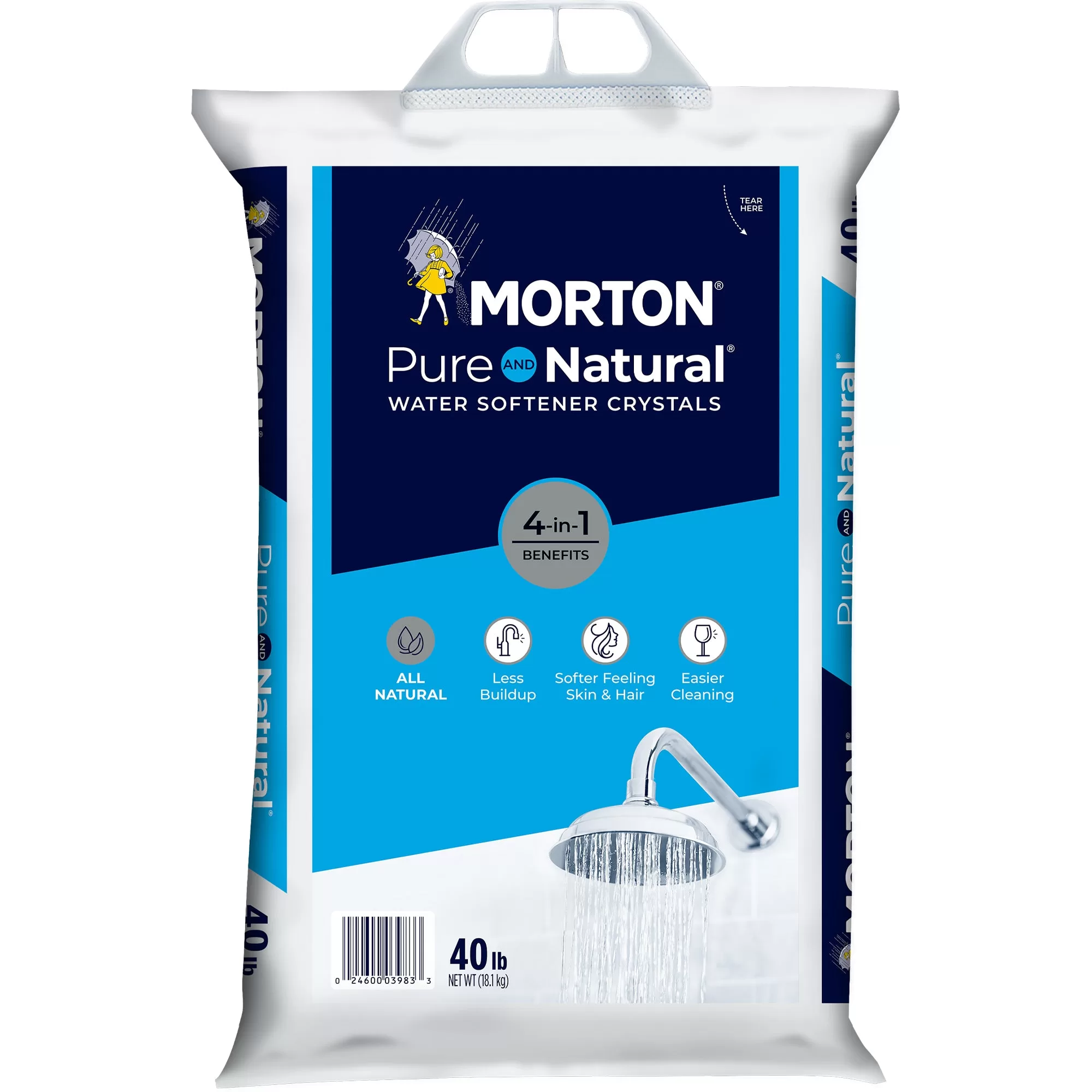 Morton Salt Pure and Natural Sodium Chloride Water Softener Crystals 40 Pounds