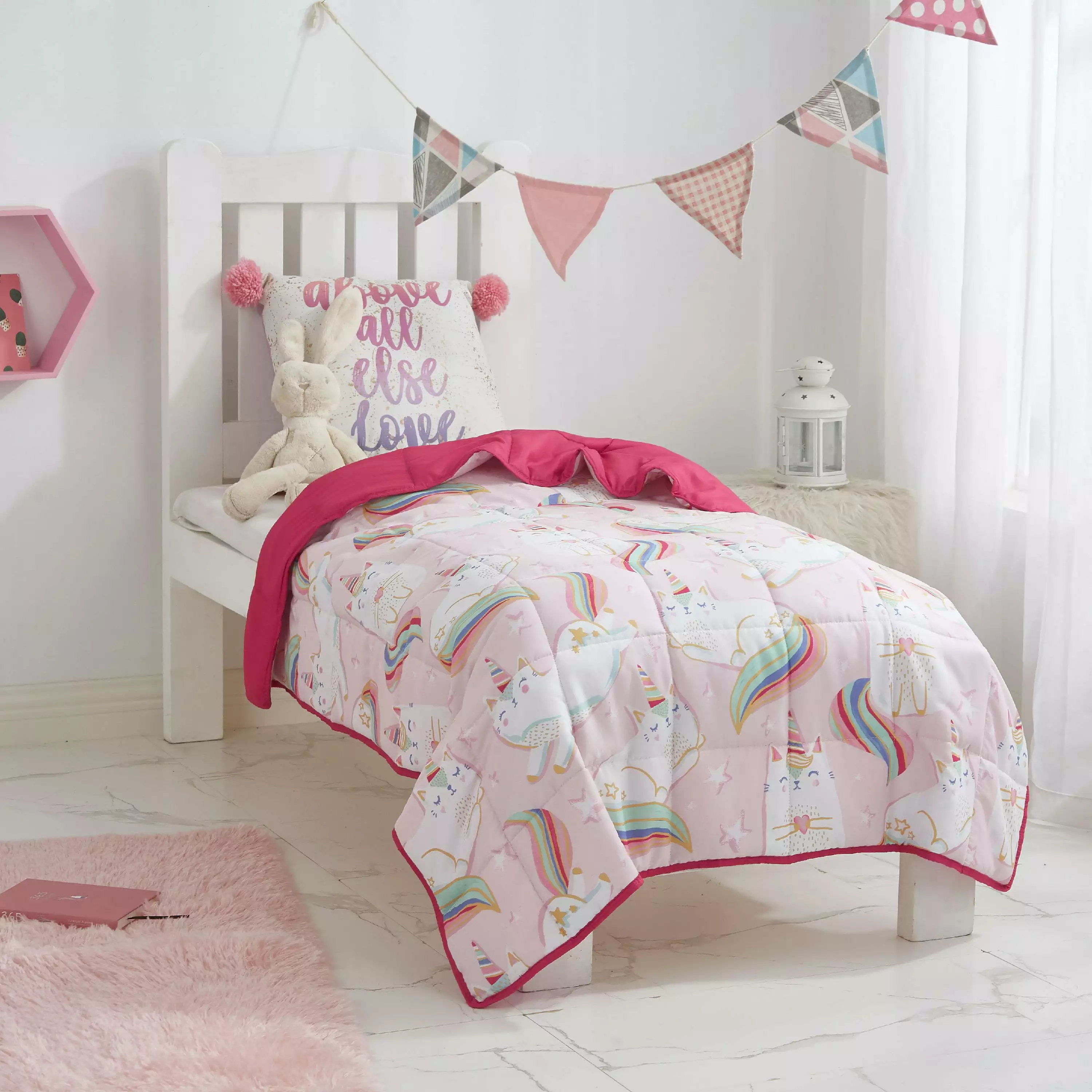 Heritage Club Kids Unicorn Weighted Blanket 6lbs Polyester Glass Beads Fill 40x50