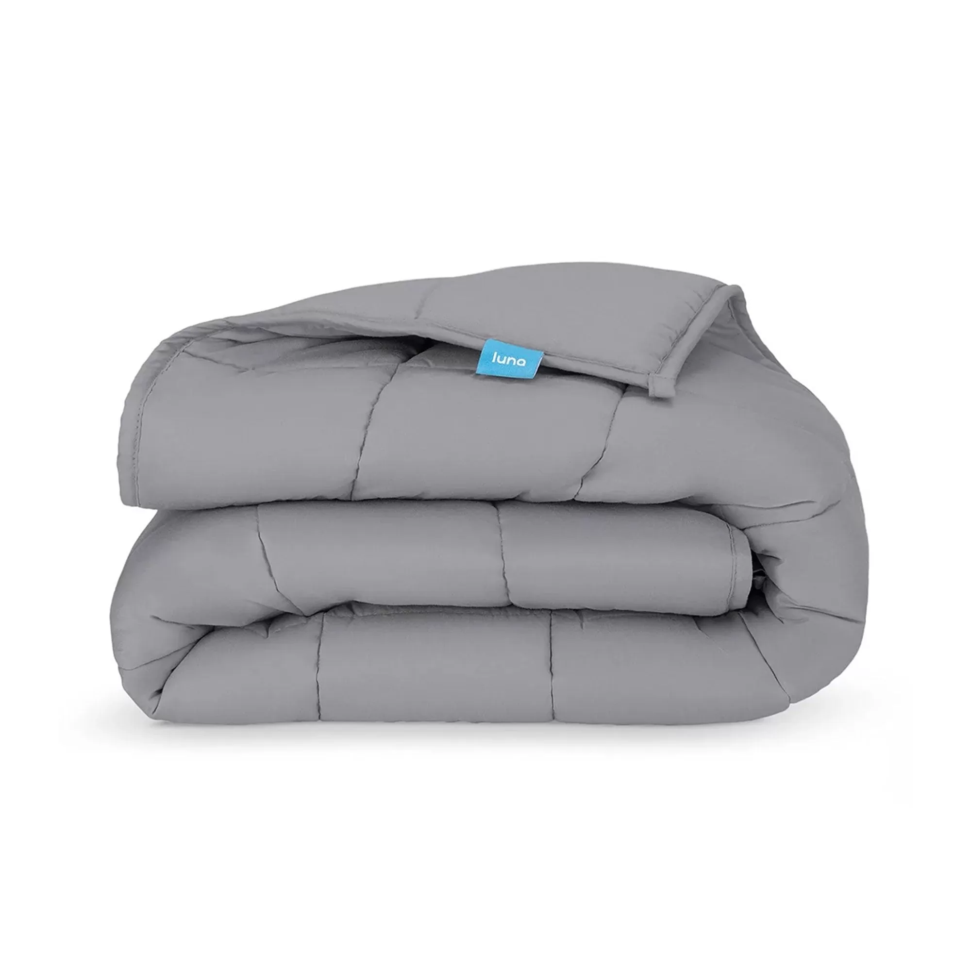 Luna Adult 80x60 Inch 25 Lbs Breathable Cotton Weighted Blanket Gray Queen Size
